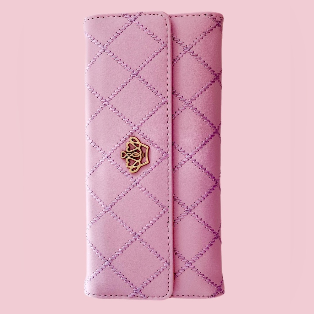 Pastel purple wallet with gold crown